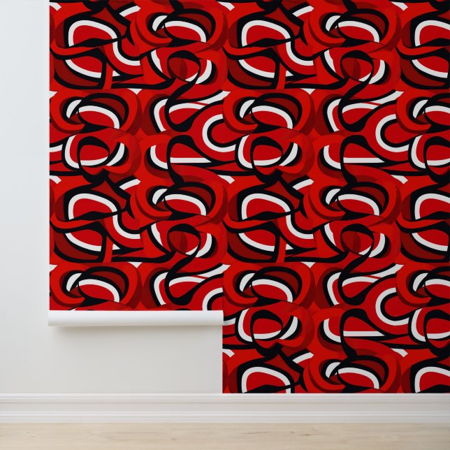 Papel Pintado Patrón de baldosas rojas (Solicitud)