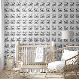 Papel Pintado Patrón de ballenas y estrellas Niños Guardería
