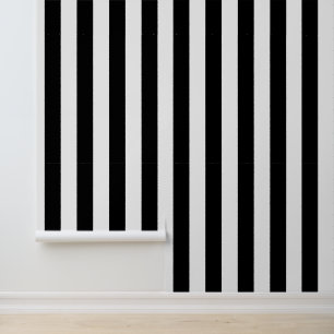 Papel Pintado Patrón de banda ancha en blanco y negro