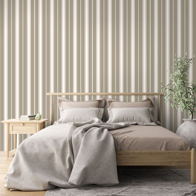 Papel Pintado Patrón De Banda De Marfil En Beige Greige Taupe Br (Subido por el creador)