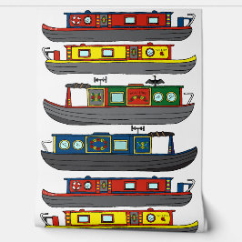 Papel Pintado Patrón de barcazas y narrowboats de canales