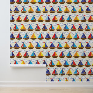 Papel Pintado Patrón de barco de vela 2