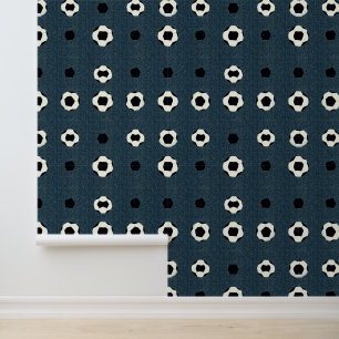 Papel Pintado Patrón de bola de fútbol sobre fondo azul oscuro