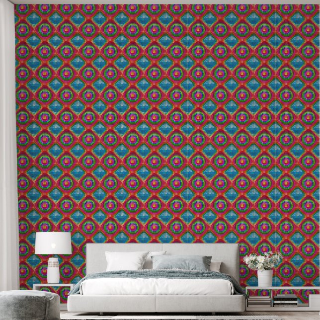 Papel Pintado Patrón de bordado (Dormitorio)