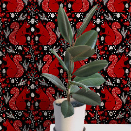 Papel Pintado Patrón de bosque arbolado de ardilla