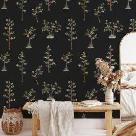 Papel Pintado Patrón de bosque de árbol verde