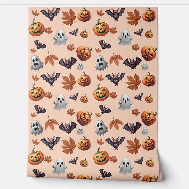 Papel Pintado Patrón de caída temible de Halloween (Desenrollar)