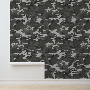 Papel Pintado Patrón de camuflaje gris, patrón militar, ejército