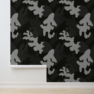Papel Pintado Patrón de camuflaje negro