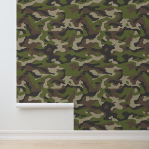 Papel Pintado Patrón de camuflaje verde