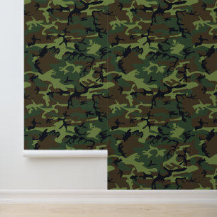 Papel Pintado Patrón de camuflaje verde, patrón militar, ejércit