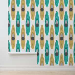 Papel Pintado Patrón de canoas de Kayak