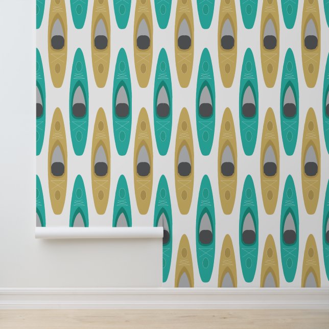 Papel Pintado Patrón de canoas de Kayak (Solicitud)