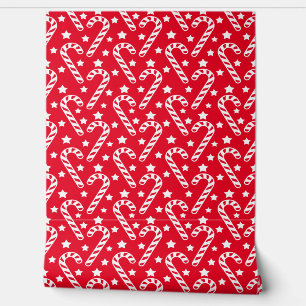 Papel Pintado Patrón de canto de Navidades rojos curados