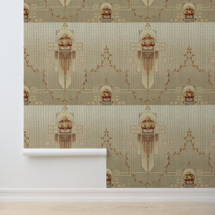 Papel Pintado Patrón de cartón geométrico de estilo Art Nouveau 