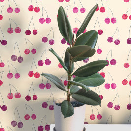 Papel Pintado Patrón de cereza acuarela