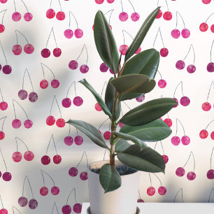 Papel Pintado Patrón de cereza en acuarela