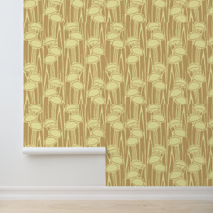 Papel Pintado Patrón de champiñones y hierba