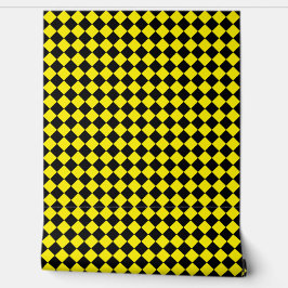 Papel Pintado Patrón de cheurón negro y amarillo brillante textu