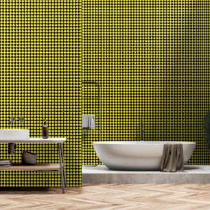 Papel Pintado Patrón de cheurón negro y amarillo brillante textu