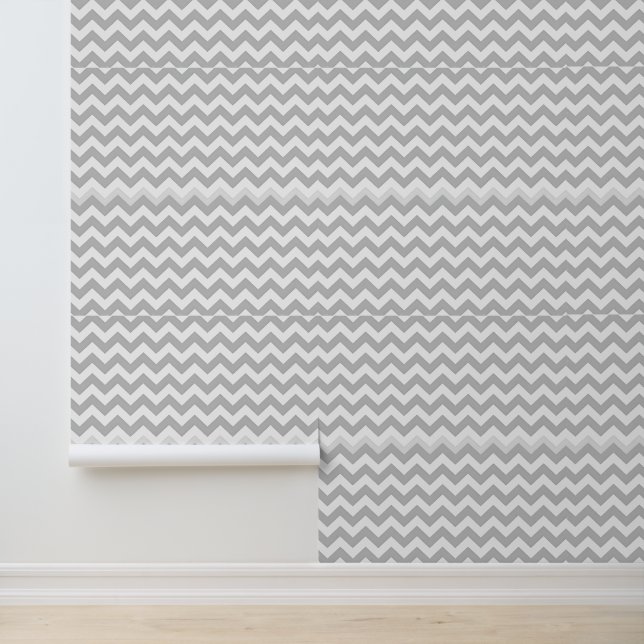 Papel Pintado Patrón de Chevron gris y blanco (Solicitud)