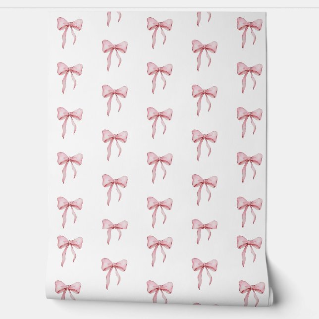 Papel Pintado Patrón de cinta rosa elegante (Desenrollar)