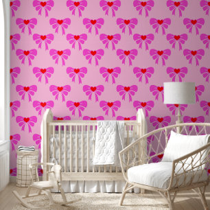 Papel Pintado Patrón de cinta simple Preppy rosa Coqueta y2k