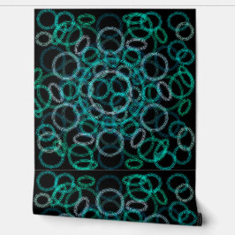 Papel Pintado Patrón de círculos negros y verdes