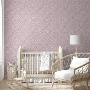 Papel Pintado Patrón de clave griega malva y blanco