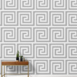 Papel Pintado Patrón de clave griega simple Minimalista moderno<br><div class="desc">El diseño de este fondo de papel pintado es de estilo Art Déco,  con un diseño geométrico de clave griega en tonos grises. Puede cambiar el "color de fondo" gris más oscuro a cualquier sombra.</div>