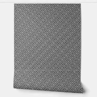 Papel Pintado Patrón de claves griegas en blanco y negro