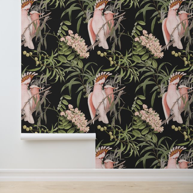 Papel Pintado Patrón de Cockatoo rosado (Solicitud)