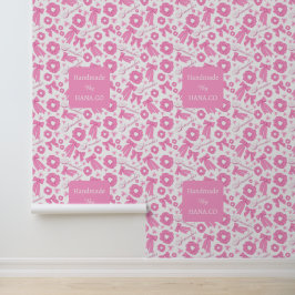 Papel Pintado Patrón de coleteros rosados y femeninos Accesorio