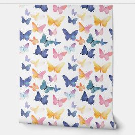 Papel Pintado Patrón de color de agua de mariposa