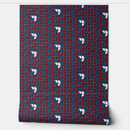 Papel Pintado Patrón de color de agua SHRIMP Nursera azul rojo