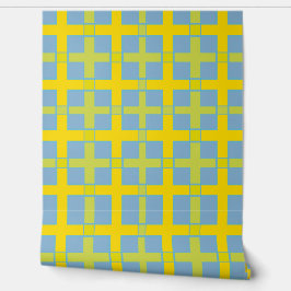 Papel Pintado Patrón de comprobación cuadrado verde amarillo azu