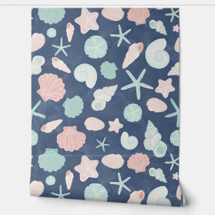 Papel Pintado patrón de conchas marinas