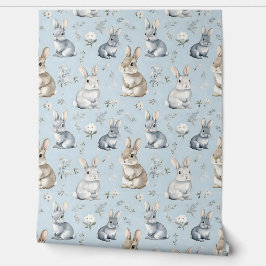 Papel Pintado Patrón de conejos azules