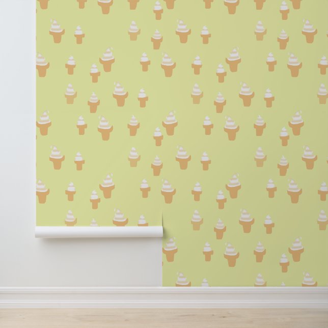 Papel Pintado Patrón de cono de helado (Solicitud)