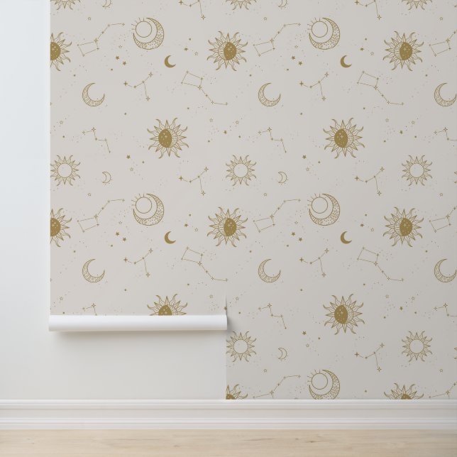 Papel Pintado Patrón de constelación de estilo vintage (Solicitud)