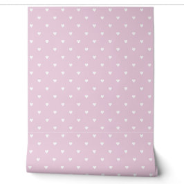Papel Pintado patrón de corazón blanco