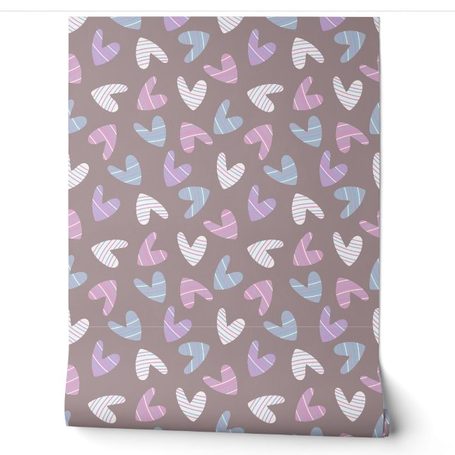 Papel Pintado patrón de corazón lindo (Desenrollar)