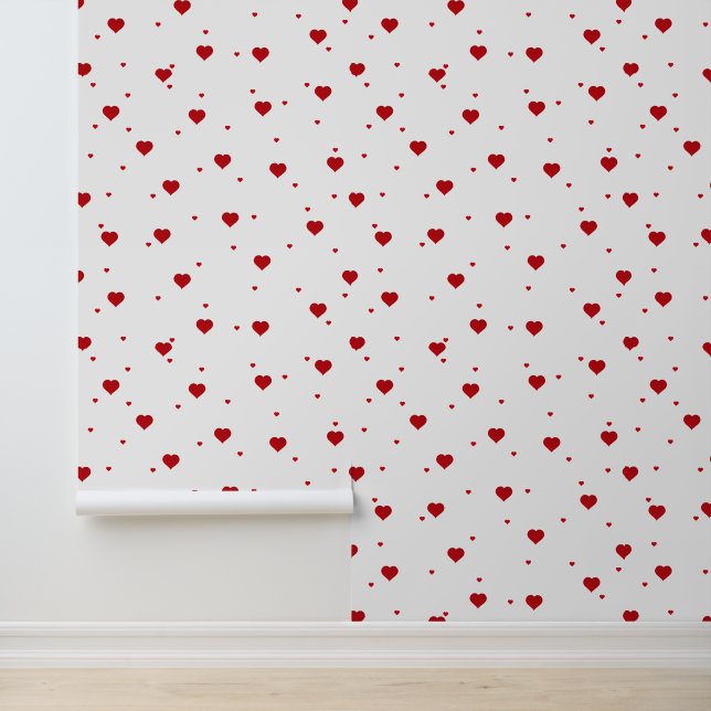 Papel Pintado Patrón de corazones de los Valentis Rojos (Solicitud)