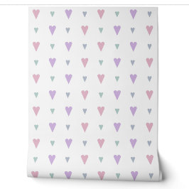 Papel Pintado patrón de corazones pastel