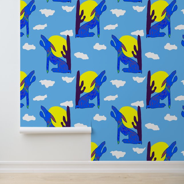 Papel Pintado Patrón de coyote azul (Solicitud)