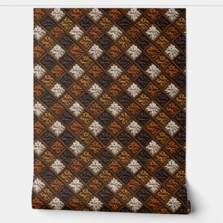Papel Pintado Patrón de cuadrado diagonal de tonos terrosos