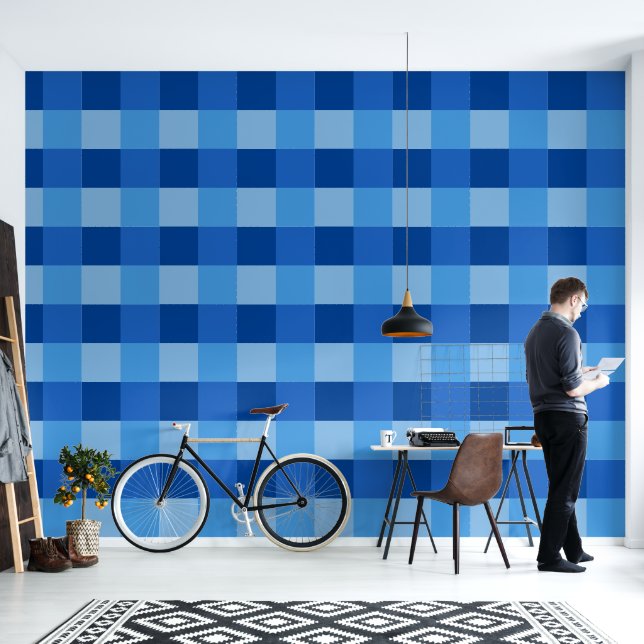 Papel Pintado Patrón de cuadrados (Sala de estar)