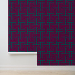 Papel Pintado Patrón de cuadrícula geométrica moderno | Plum púr