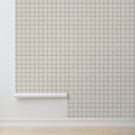 Papel Pintado Patrón de Cuadro de Ventana de Taupe Suave Acuarel