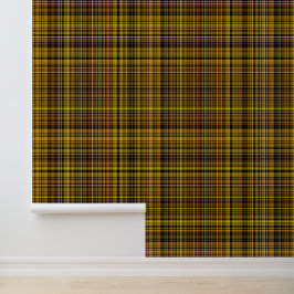 Papel Pintado Patrón de Cuadros Amarillo Naranja Negro